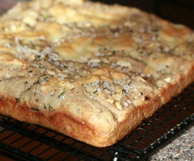 multigrain focaccia bread with herbs and garlic