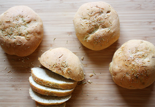 rosemary peasant loaves of bread