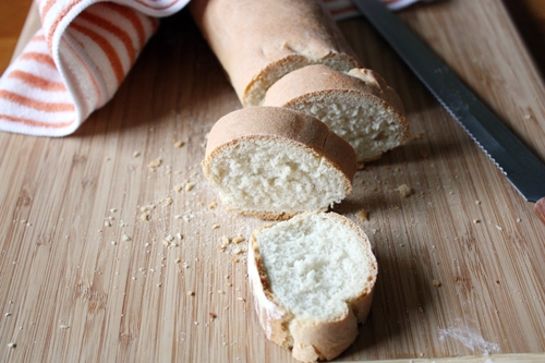 sliced french baguette