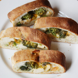 Cheesy Chicken and Broccoli Stromboli.