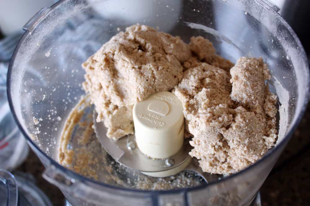 mixing cracker dough in blender