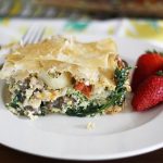 phyllo egg brunch casserole on plate.
