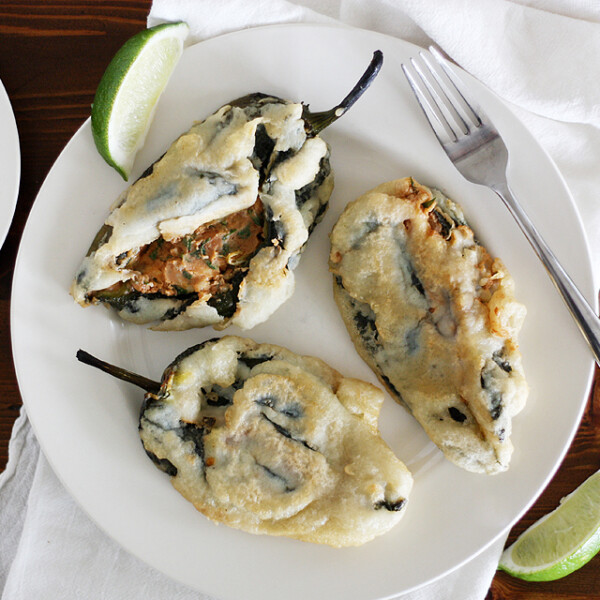 Beer Battered Stuffed Poblanos.