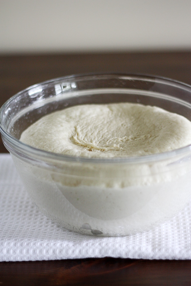 stuffed cheesy bread dough in bowl