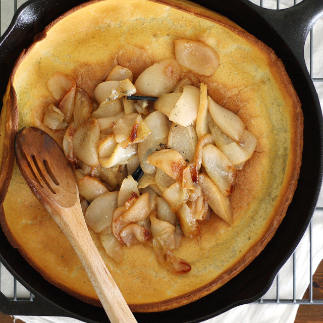 Browned Butter Dutch Baby with Vanilla Roasted Pears Girl Versus Dough