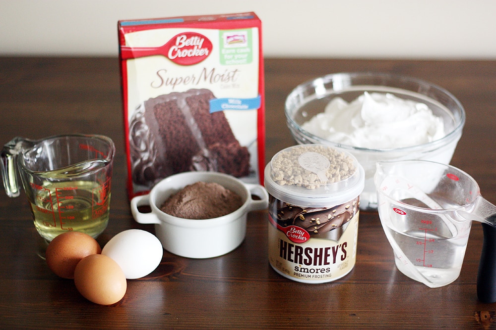 ingredients to make s'mores whoopie pies on table