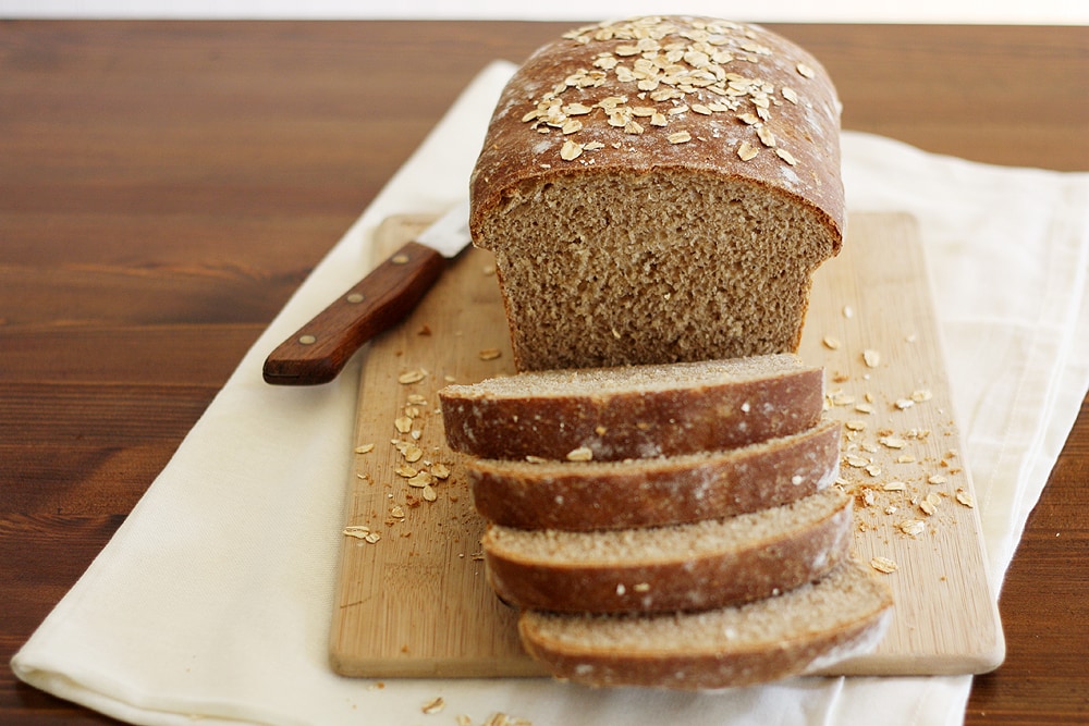 sliced whole wheat honey oatmeal bread