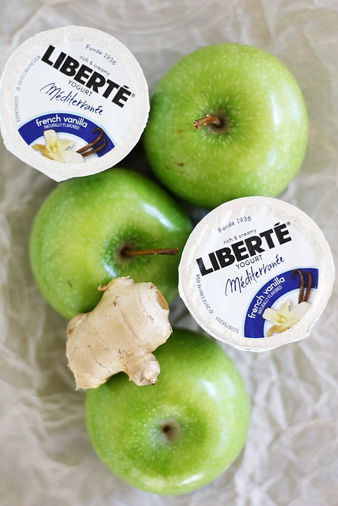 yogurt and apples