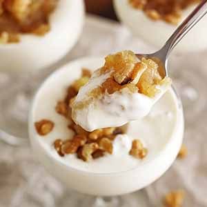 apple ginger compote in glass.