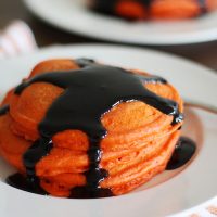 halloween pancakes on plate