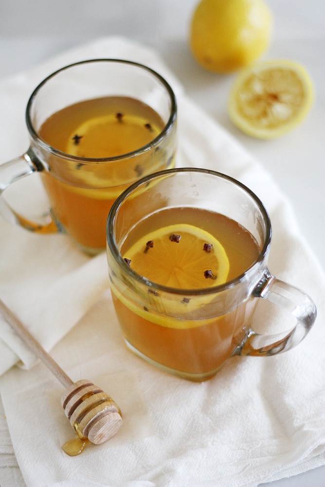 classic hot toddy cocktails on a table