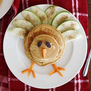 turkey pancake on plate.