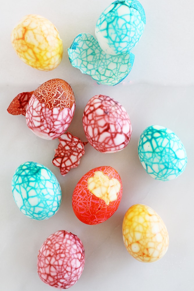 crackled easter eggs