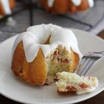 mini lemon rhubarb bundt cake.