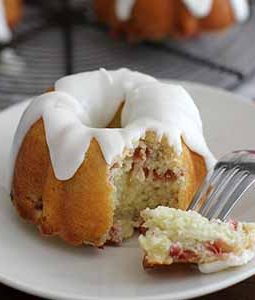 mini lemon rhubarb bundt cake