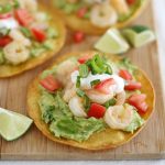 shrimp avocado tostadas.