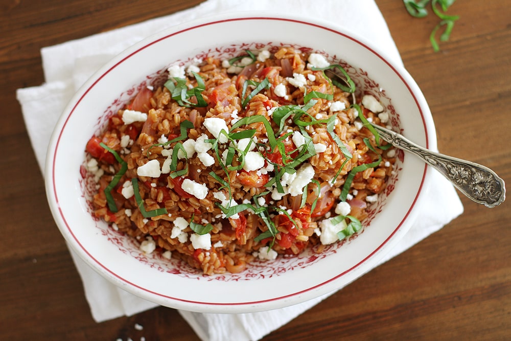farro with tomatoes and feta