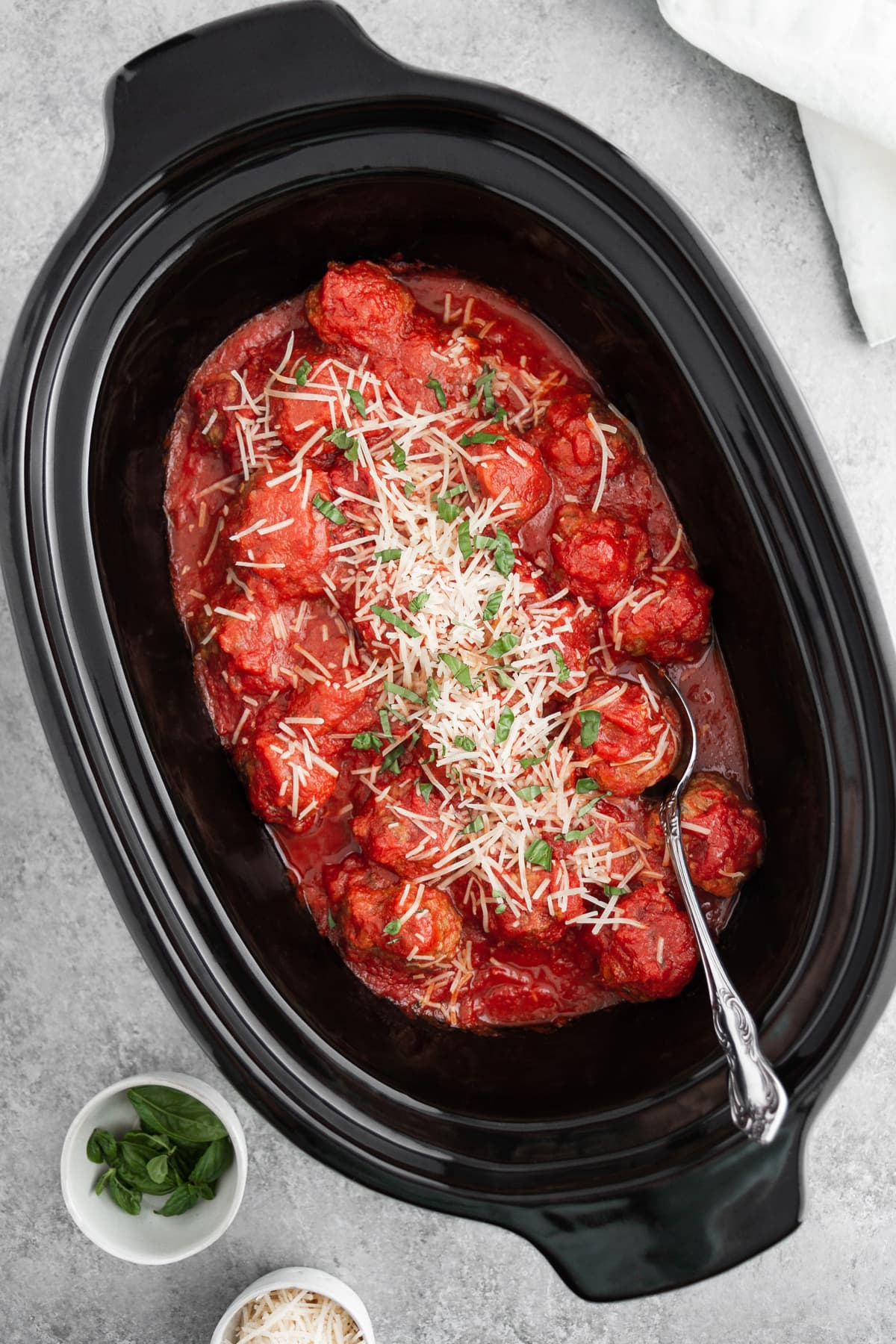 slow cooker italian meatballs in a crockpot