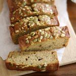 pumpkin zucchini bread sliced.