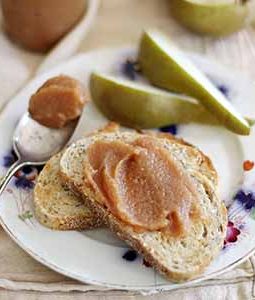 pear quince butter on bread