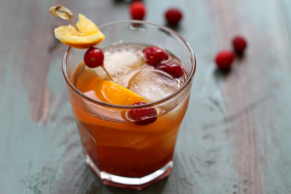 cranberry old fashioned cocktail
