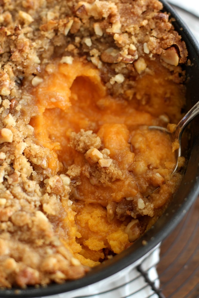 sweet potato casserole in dish