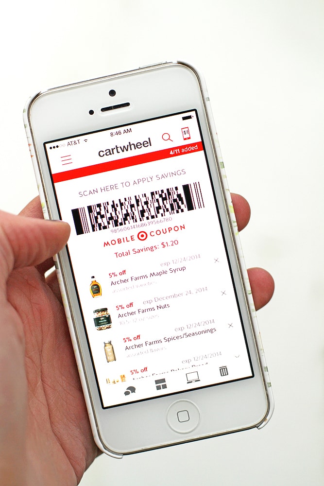 Target cartwheel app on phone