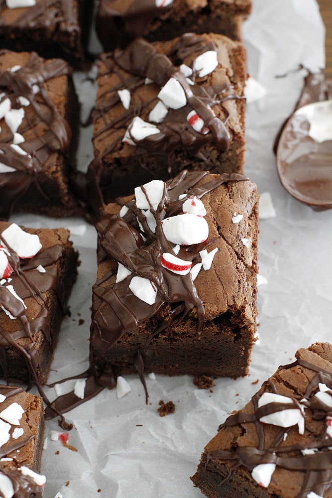 Dark Chocolate Peppermint Mocha Brownies