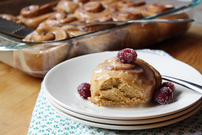 gingerbread cinnamon roll on plate