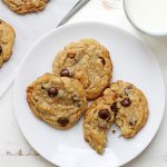 caramel coconut chocolate chip cookies with sea salt.