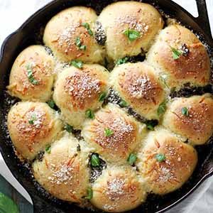 parmesan pesto skillet rolls.