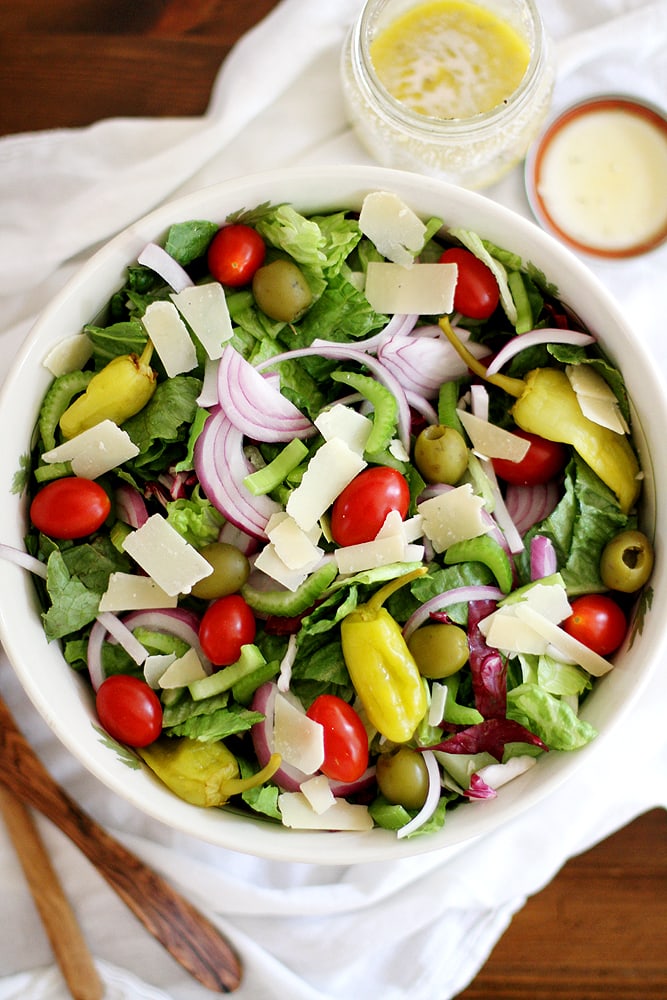 big Italian salad in a bowl