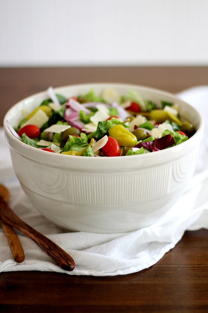 big Italian salad in a bowl