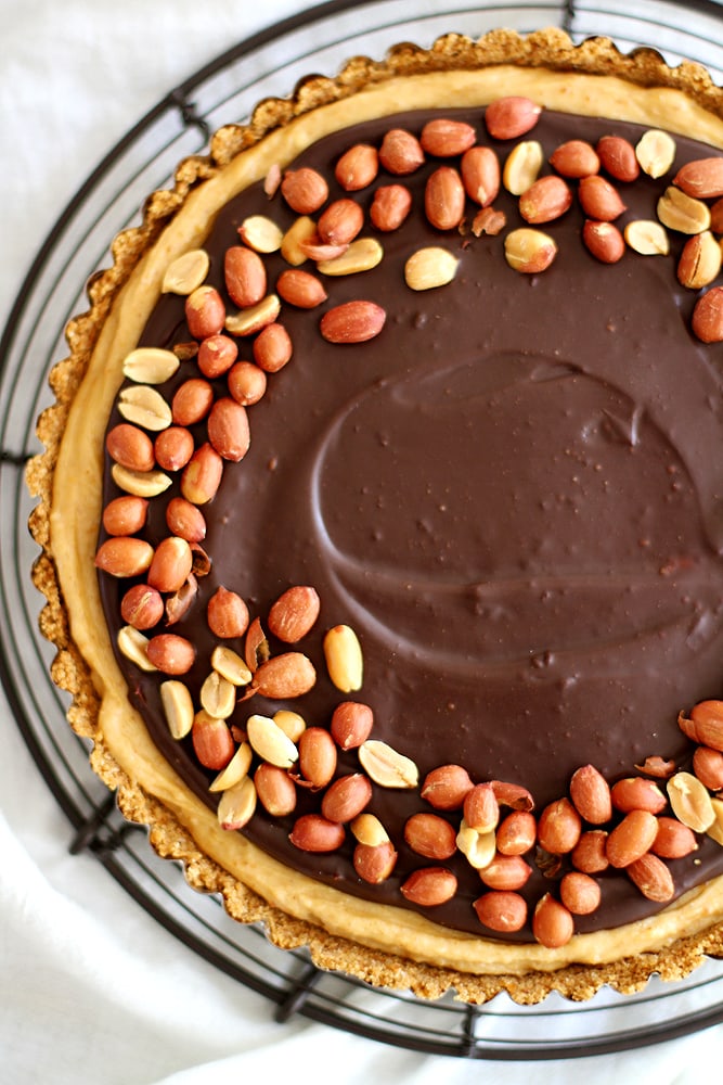 chocolate peanut butter tart