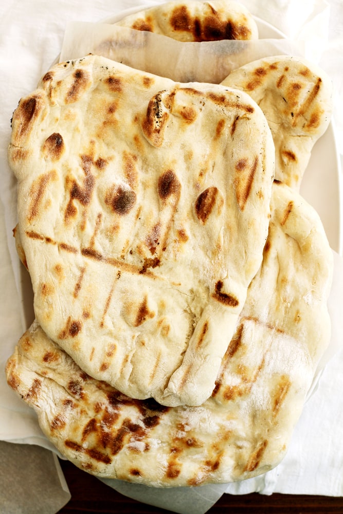 no knead grilled naan