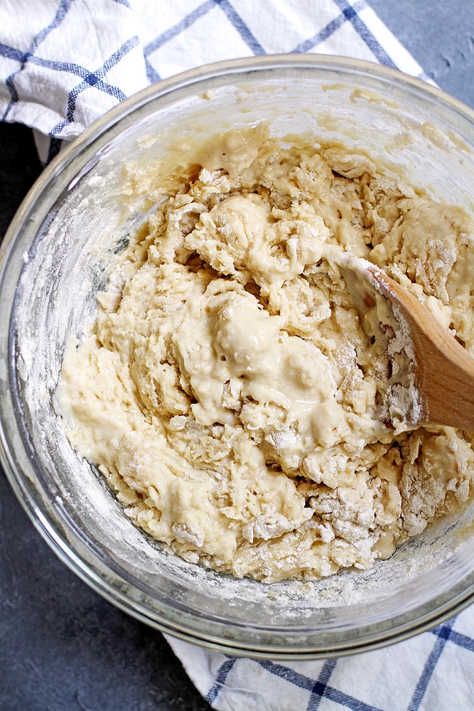 hamburger bun dough in a bowl