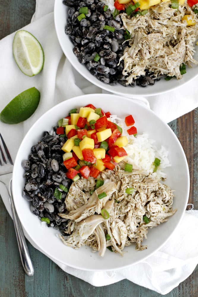 caribbean jerk chicken rice bean bowls