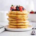 fluffy coconut flour pancakes stack.