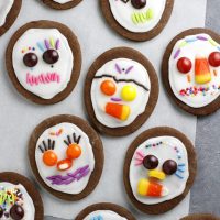 day of the dead cookies on parchment paper