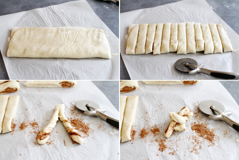 step by step cutting dough