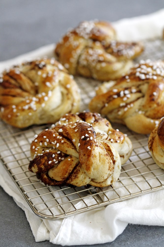 close up swedish cardamom buns