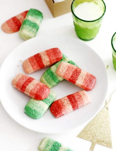 ombre peppermint cookies on plate