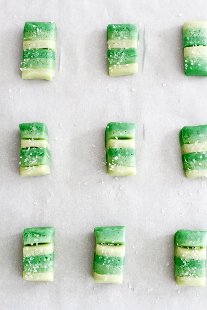 ombre cookies ready to bake