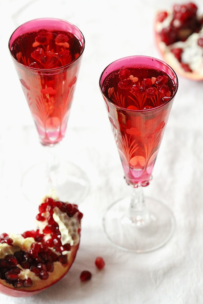 pomegranate kir royale cocktails