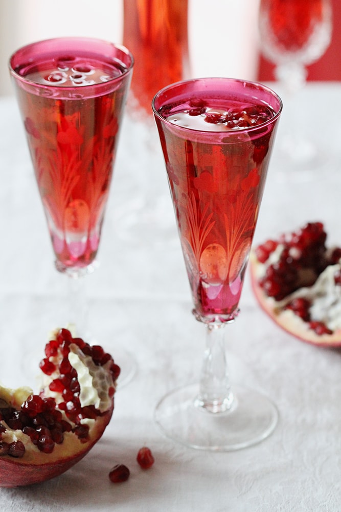 pomegranate kir royale cocktails