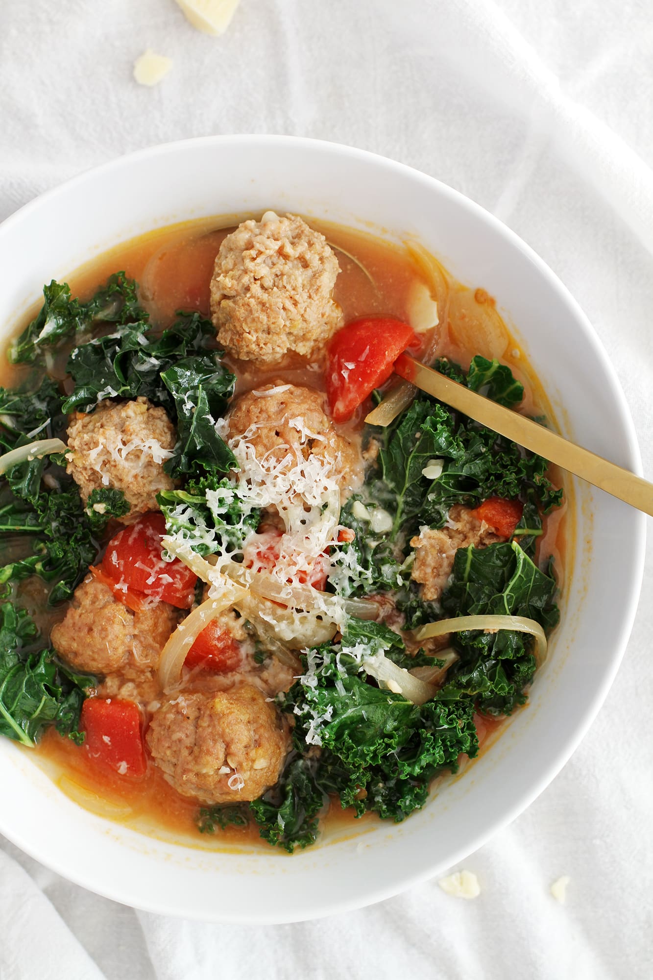 lighter italian wedding soup in bowl