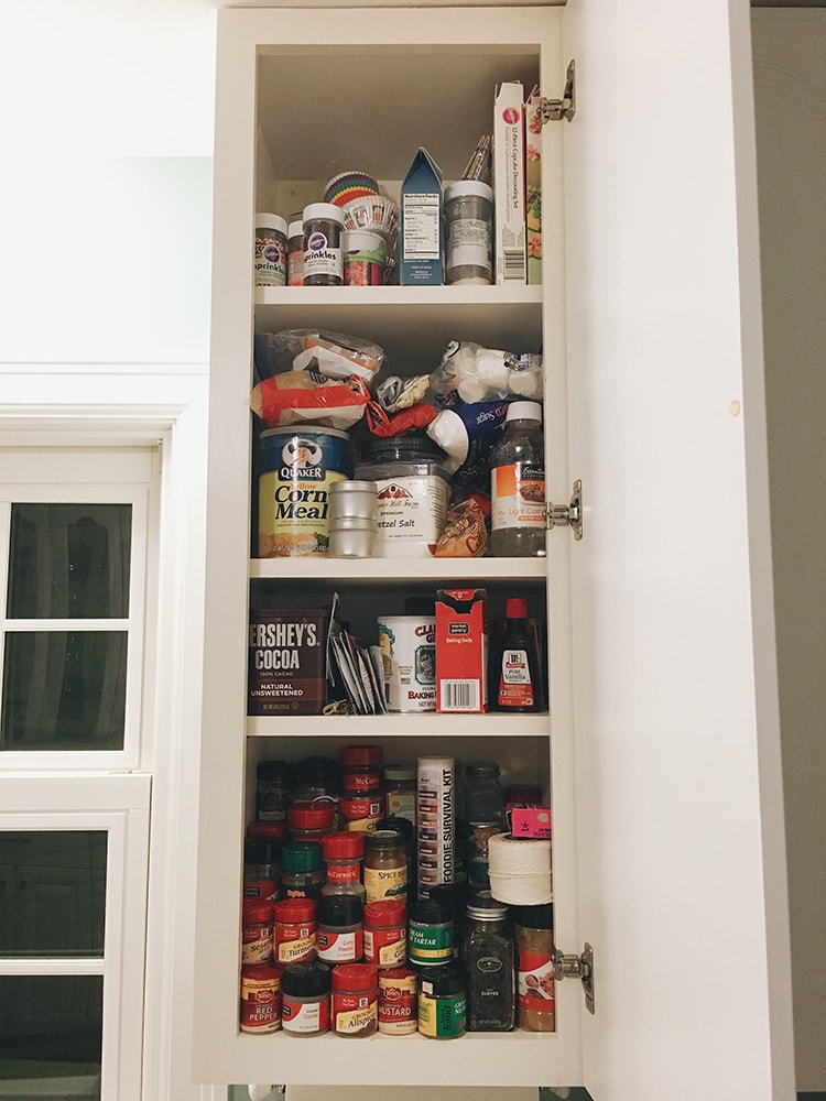 cabinet with baking supplies
