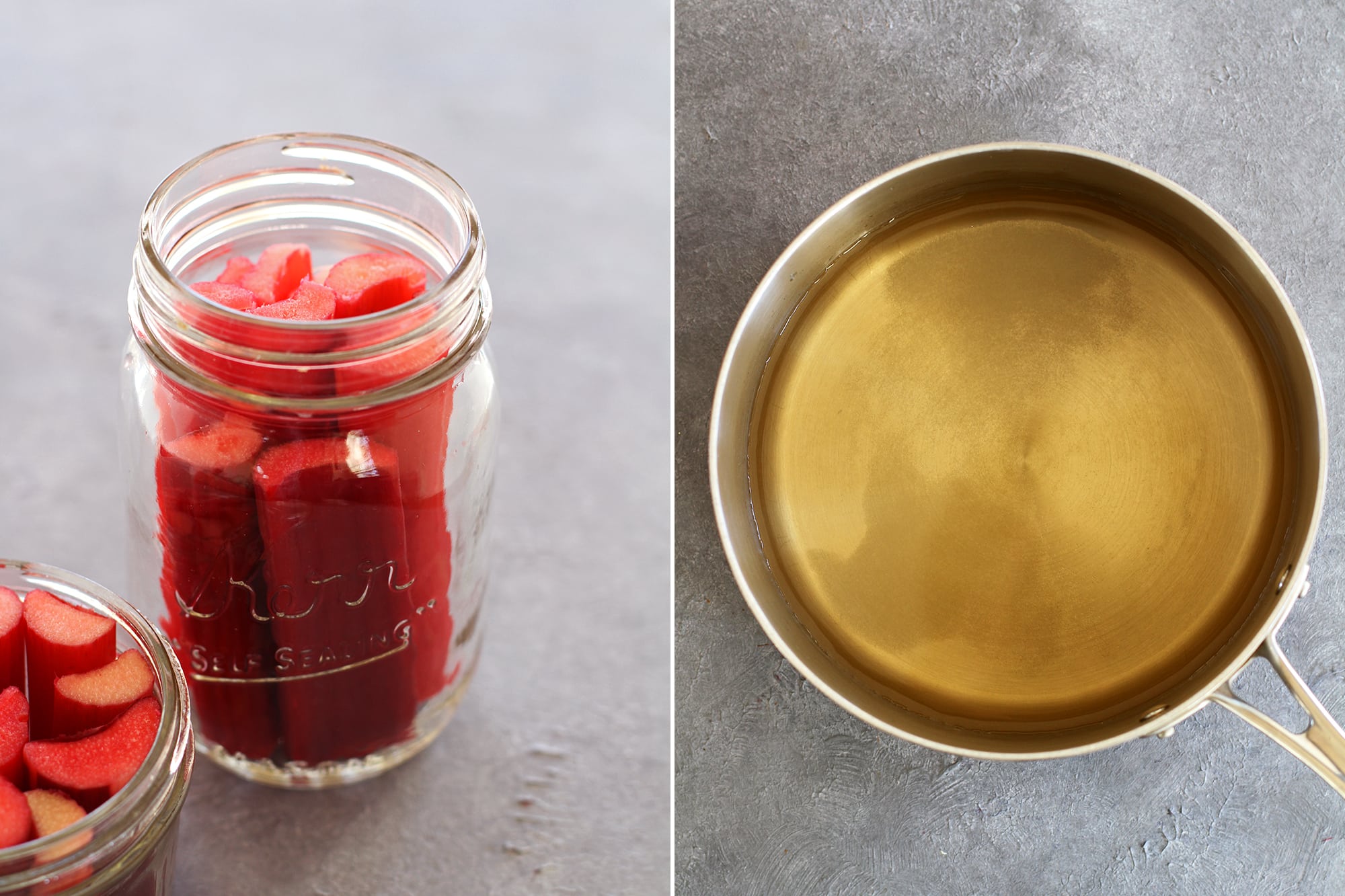 rhubarb in a glass jar