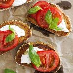 caprese sandwiches with burrata cheese.