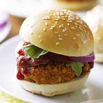 smoky bbq veggie burger on plate.